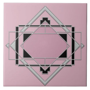Rosa Art Deco Keramik Tile. Fliese