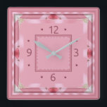 Rosa Art Deco Quadratische Wanduhr<br><div class="desc">Großartiges Design. Du wirst es wie andere Liebe bekommen. Sie können dieses Design auch für andere Produkte verwenden oder Ihren Text hinzufügen. Vielen Dank. Folgen Sie mir für mehr. Ich wünsche Ihnen einen schönen Tag.</div>
