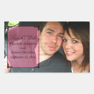 Rosa Art Deco Rahmen Save the Date Aufkleber