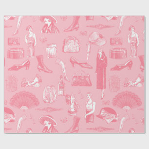 Rosa Art Deko 1920er Flapper Glamour feminin Geschenkpapier