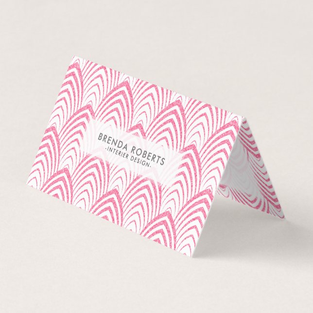 rosa Art-Geco Geometrisches Muster Visitenkarten (Vorderseite)