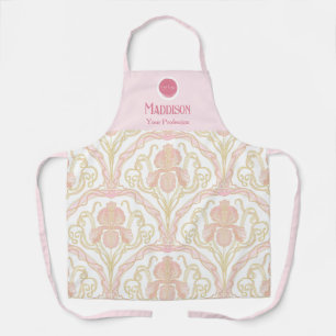 Rosa Art Nouveau Blumenpersonal-Schürze Schürze