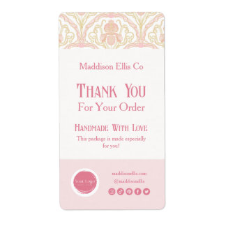 Rosa Art Nouveau Elegante Florale Danke Versand