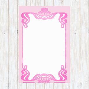 Rosa Art Nouveau-Rahmen Post-it Klebezettel