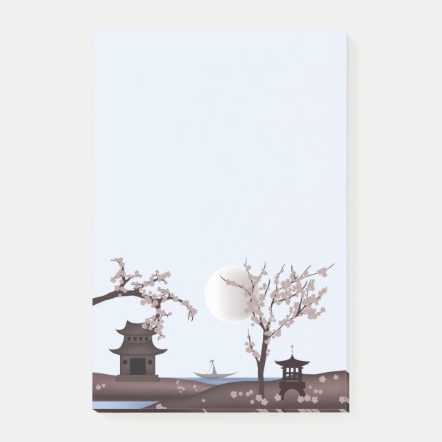 Rosa asiatische Wunderlandschaft Post-it Klebezettel (Vorderseite)