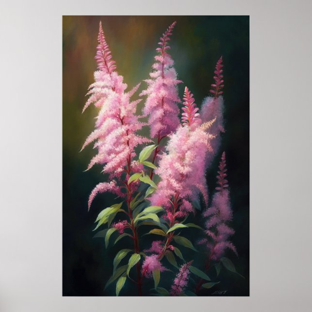 Rosa Astilbe Blume Art Print Poster (Vorne)