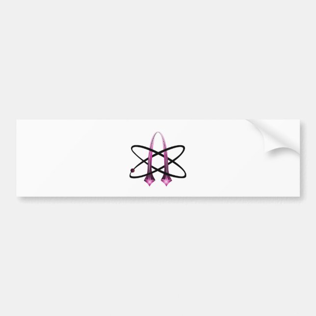 Rosa atheistisches Symbol Autoaufkleber (Vorne)