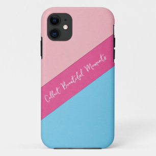 Rosa auf blauem Hintergrund IPhone Case