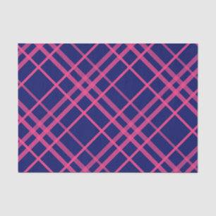 Rosa auf blauem Karomuster-Linien-Design Seidenpapier