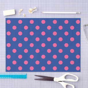 Rosa auf blauem Punkte-Muster-Design Seidenpapier