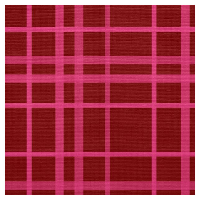 Rosa auf dem Maroon Red Tartan Kariertes Muster Stoff (Muster)