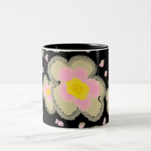 Rosa auf der schwarzen Blume Abstrakt Zweifarbige Tasse