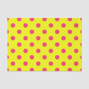 Rosa auf gelben Punkten Musterdesign  Seidenpapier