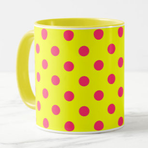 Rosa auf gelben Punkten Musterdesign  Tasse