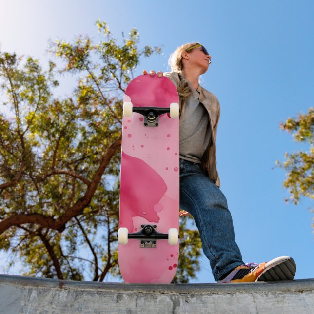Rosa auf Rosa Abstract Skateboard (Außen 1)