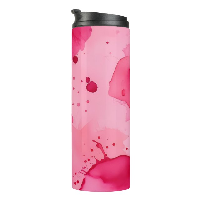 Rosa auf Rosa Abstrakt Thermosbecher (Nach rechts gedreht)