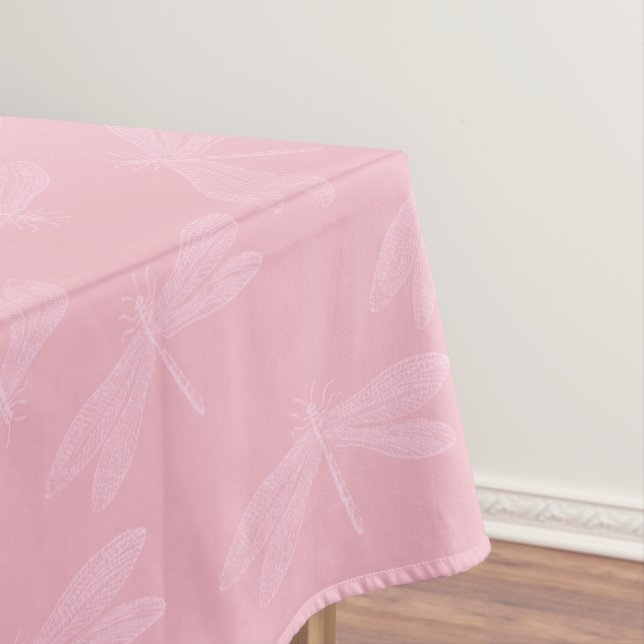 Rosa auf rosa elegantem Frühlings-Libellen-Muster Tischdecke (Beispiel)