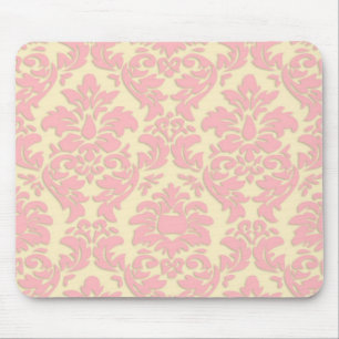 Rosa auf Sahnedamast Mousepad