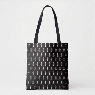 Rosa auf schwarzem Design Tasche