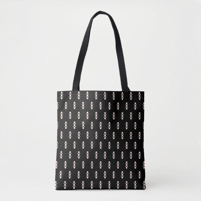 Rosa auf schwarzem Design Tasche (Vorderseite)
