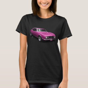 Rosa auf Schwarzes 68 Camaro Damen-Shirt T-Shirt