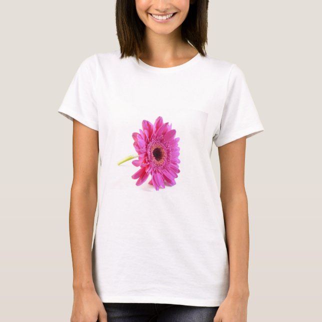 Rosa auf Weiß T-Shirt (Vorderseite)