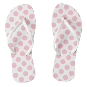 Rosa auf weiße große Polka-Punkte Flip Flops