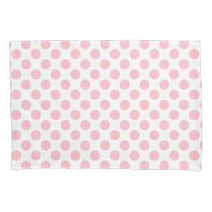 Rosa auf weiße große Polka-Punkte Kissenbezug