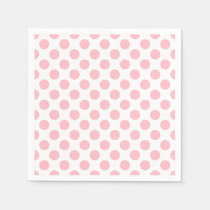 Rosa auf weißem, großformatigem Polka-Dots-Papier Serviette