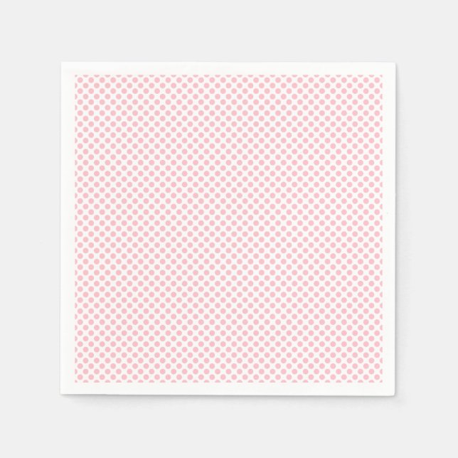 Rosa auf weißem Polka-Dotpapier Serviette (Vorderseite)