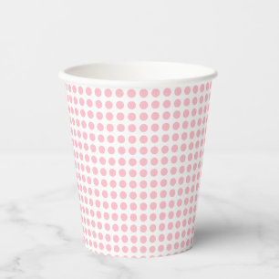 Rosa auf weißen, kleinen, horizontalen Polka-Punkt Pappbecher