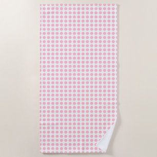 Rosa auf weißen mittelgroßen horizontalen Polka-Pu Strandtuch