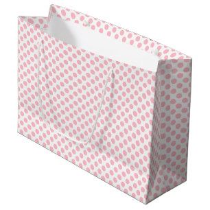 Rosa auf weißen mittelgroßen Polka-Punkten Große Geschenktüte