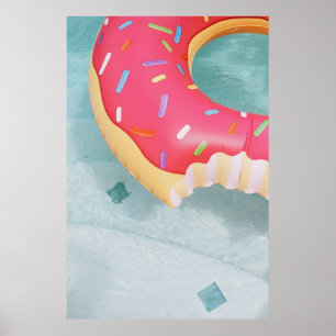 Rosa aufblasbare Donut-Floating Poster