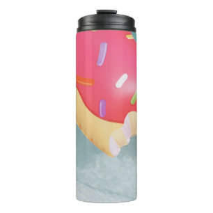 Rosa aufblasbare Donut-Floating Thermosbecher