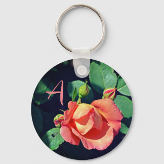 Rosa aufblühendes Rosenmonogramm Motivierend Schlüsselanhänger