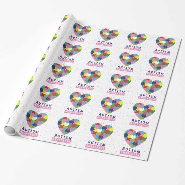 Rosa Autismus-Bewusstsein Geschenkpapier (Ungerollt)