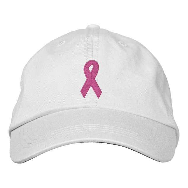 Rosa Awareness Ribbon Bestickte Baseballkappe (Vorderseite)
