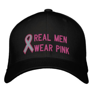 Rosa Awareness Ribbon Bestickte Kappe