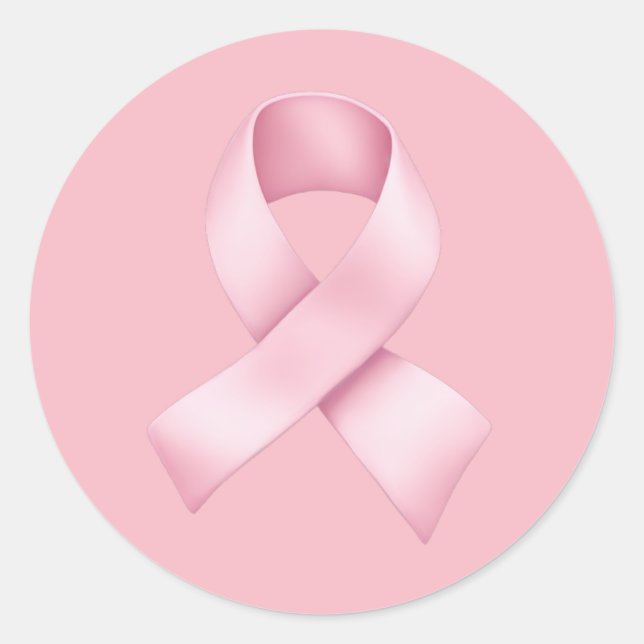 Rosa Awareness Ribbon Emoji Runder Aufkleber (Vorderseite)