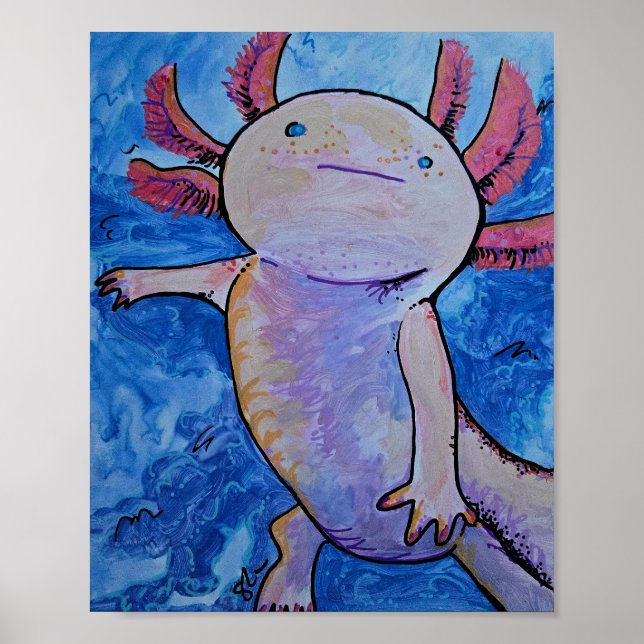 Rosa Axolotl  Poster (Vorne)