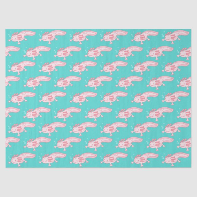 rosa Axolotmuster Seidenpapier (Vorderseite)