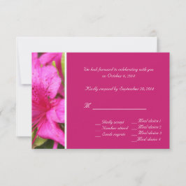 Rosa Azalea Blume RSVP-Karten für Hochzeiten Einladung