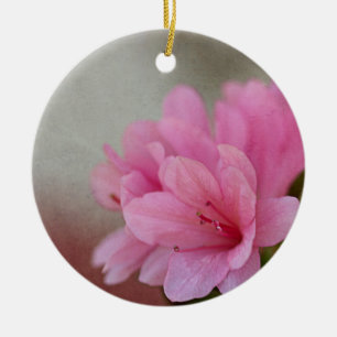 Rosa Azalee Texturiert Personalisiert Keramik Ornament