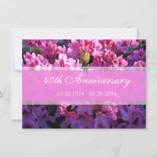 Rosa Azaleen-Blüten Hochzeitstag Einladung