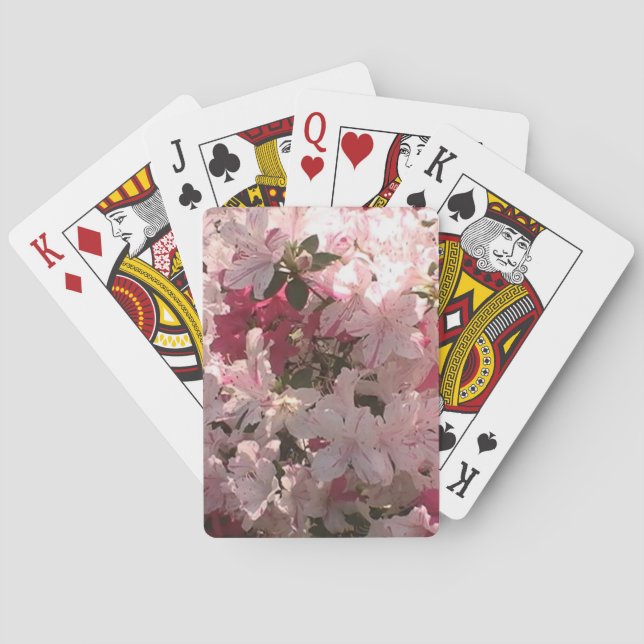 Rosa Azaleen Spielkarten (Rückseite)
