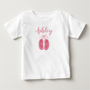 Rosa Baby-Ballerina-Ballett-Zehe-Schuh-Tänzer Baby T-shirt