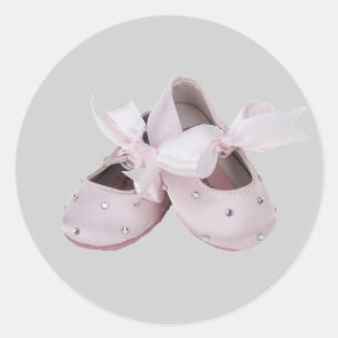 Rosa Baby-Ballett-Schuhe Runder Aufkleber