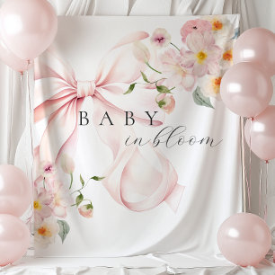 Rosa Baby-Blüten-Babyparty-Hintergrund Wandteppich