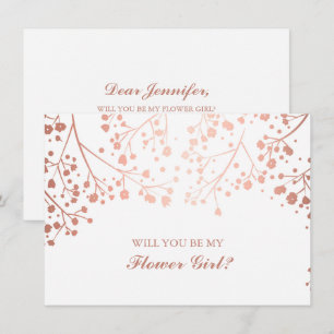Rosa Baby-Breath-Hochzeits-Blumenmädchen-Einladung Einladung